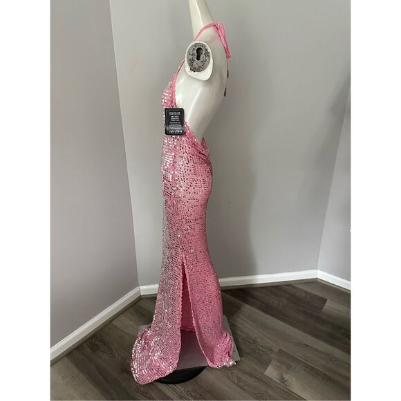 NWT Retrofete Sequin Halter Maxi Gown Dress Pink Medium $695 - Picture 9 of 11